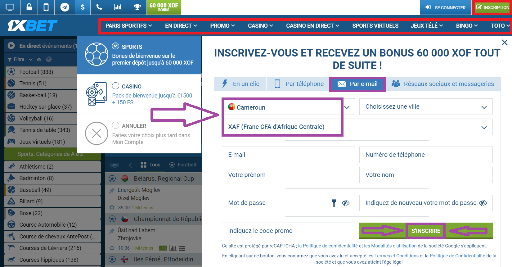 Zoom sur les types de jeux du site 1xBet Cameroun Zoom sur les types de jeux du site 1xBet Cameroun